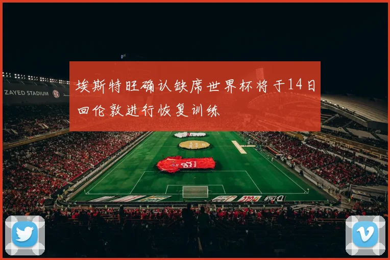 埃斯特旺确认缺席世界杯将于14日回伦敦进行恢复训练